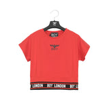 T-shirt corta in jersey da bambina BOY LONDON con elastico logato
