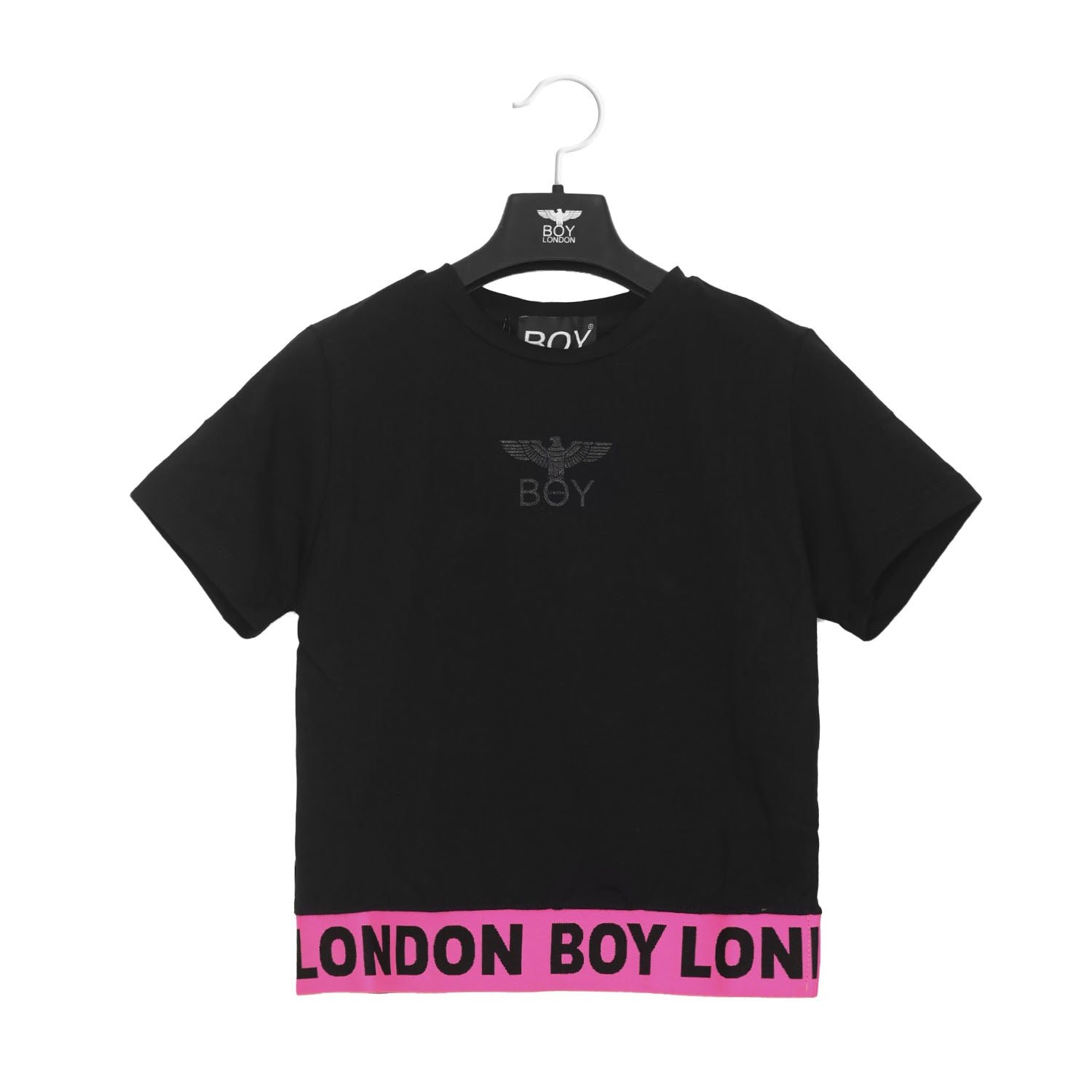 T-shirt corta in jersey da bambina BOY LONDON con banda logata