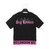 T-shirt corta in jersey da bambina BOY LONDON con banda logata