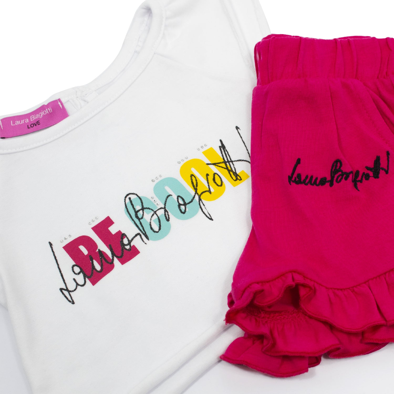 Completo t-shirt e pantaloncino neonata Laura Biagiotti in jersey