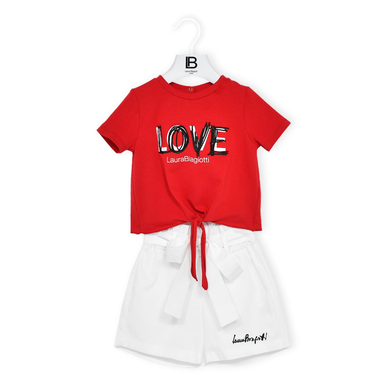 Completo t-shirt e pantaloncino bambina Laura Biagiotti in jersey+popeline