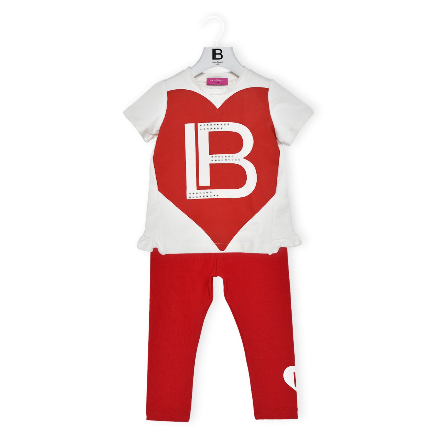 Completo t-shirt e leggings bambina Laura Biagiotti in jersey+felpa